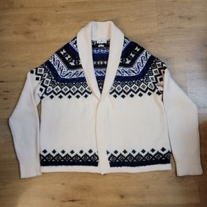 Vineyard Vines Shawl Collar Open-Front Fair Isle Sweater